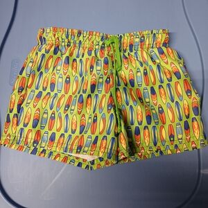 Colorful Surfboard Print Swim Shorts